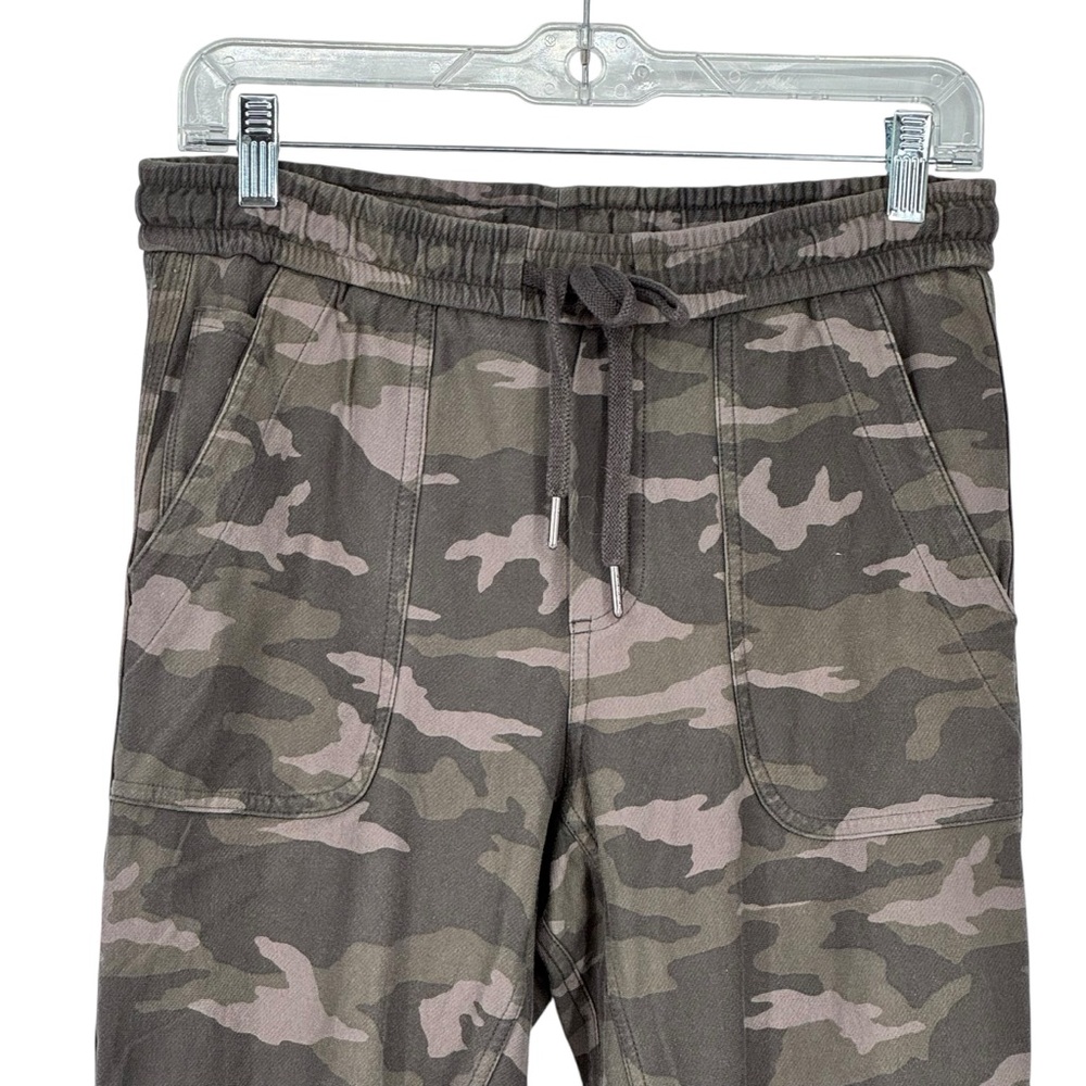 Womens Athleta Size 4 Cotton/Spandex Camo Farallon Joggers w Elastic Waist & Tie - Picture 2 of 9